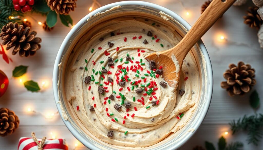 Christmas birthday cake batter