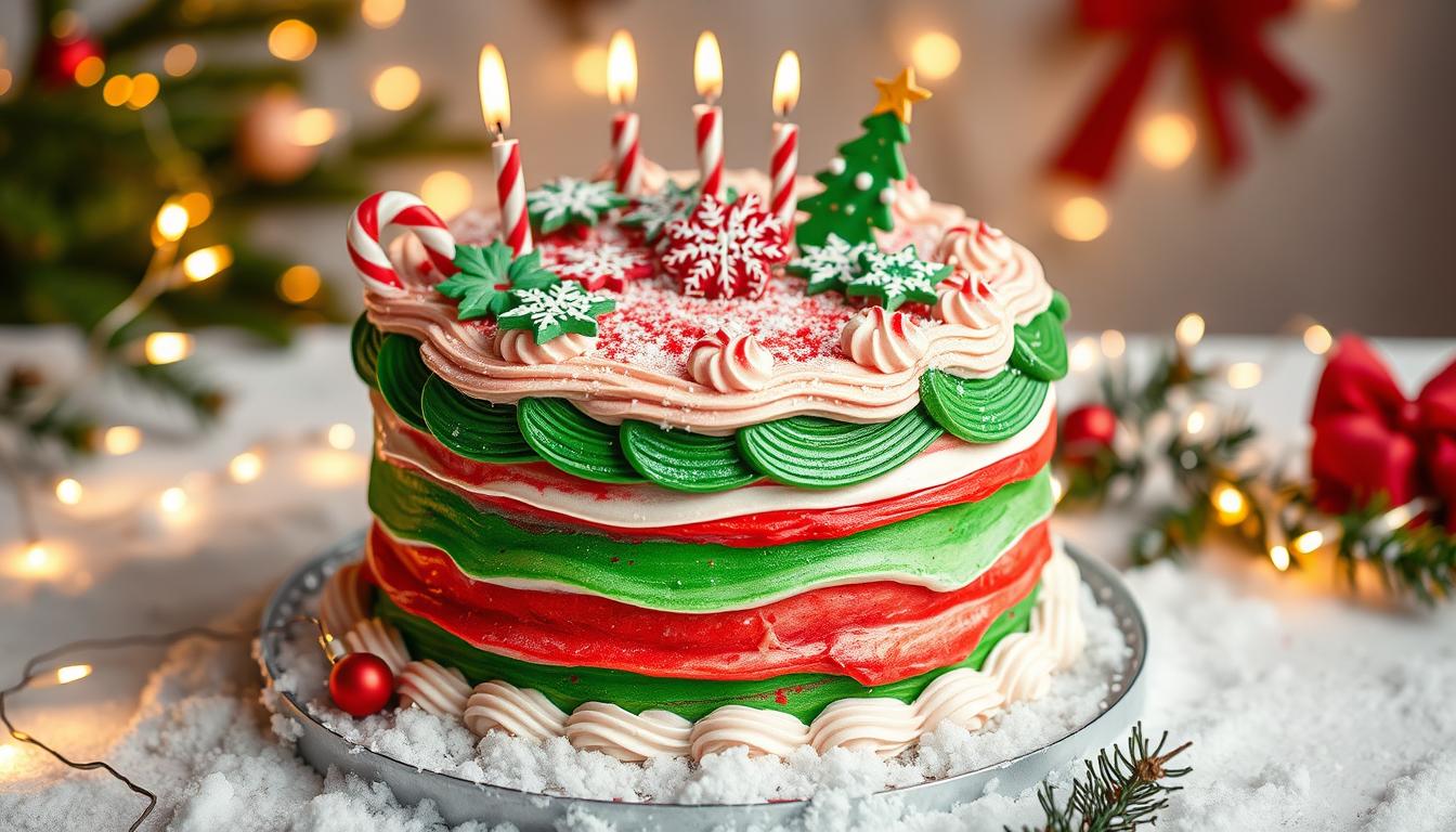 christmas birthday cake