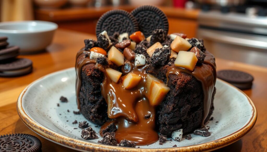 decadent candy bar lava cake